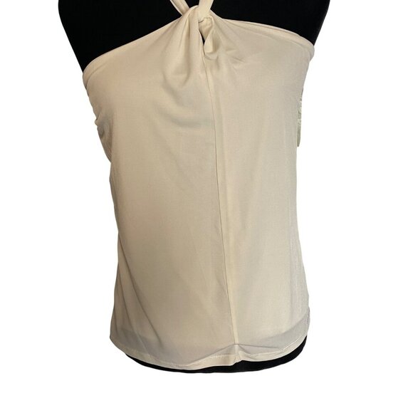 Ellen Tracy Womens Chalk White Halter Top Sleeveless Style Size M - Picture 8 of 16